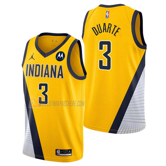 maillot chris duarte indiana pacers de 3 homme jaune statement edition 2023