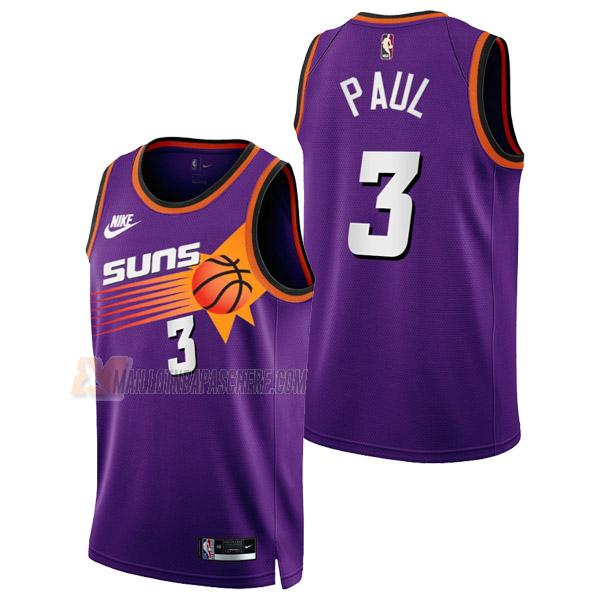 maillot chris paul phoenix suns de 3 homme mauve classic edition 2023