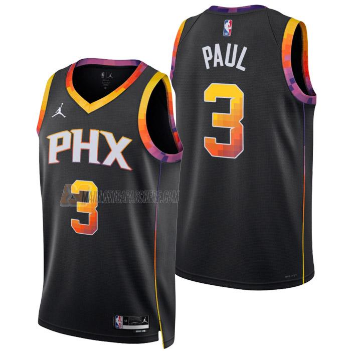 maillot chris paul phoenix suns de 3 homme noir statement edition 2023