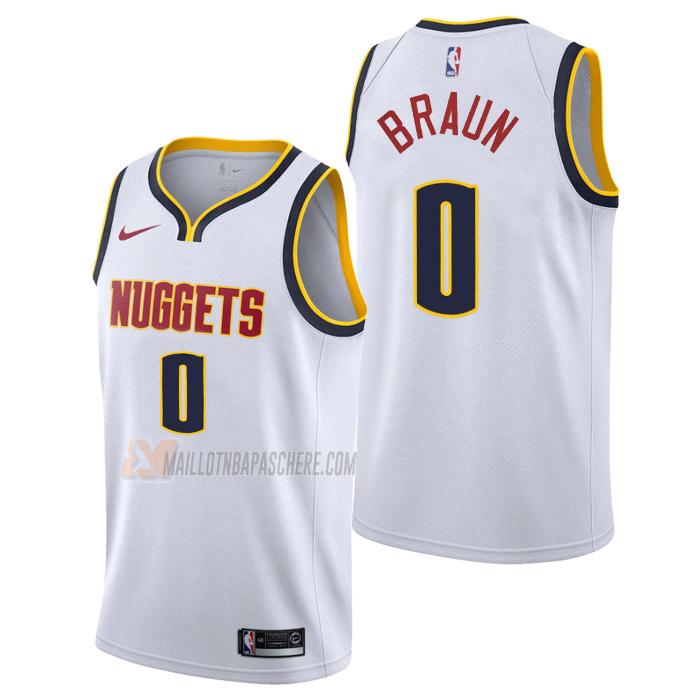 maillot christian braun denver nuggets de 0 homme blanc association edition 2023