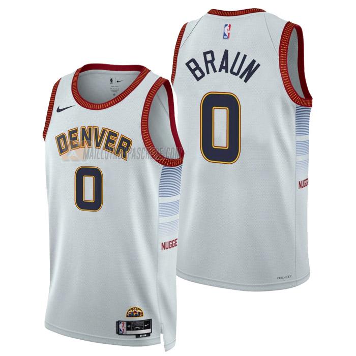 maillot christian braun denver nuggets de 0 homme blanc city edition 2023