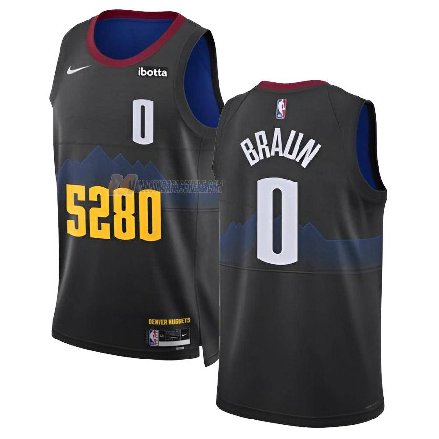 maillot christian braun denver nuggets de 0 homme noir city edition 2023-24