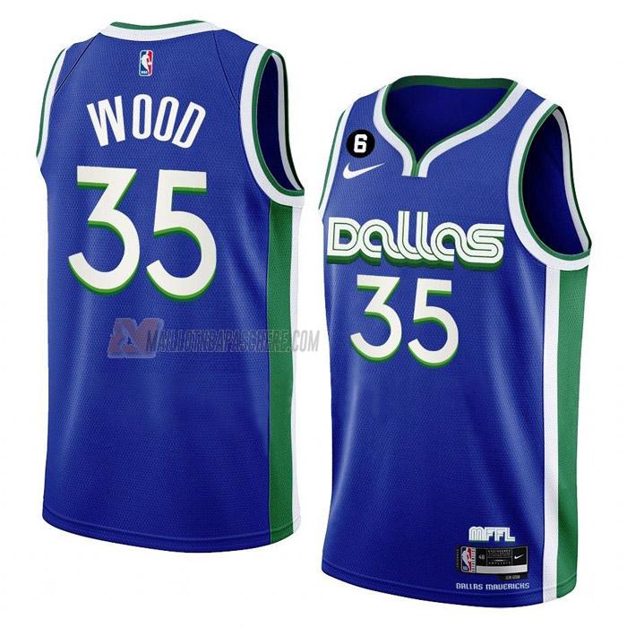 maillot christian wood dallas mavericks de 35 homme bleu city edition 2023