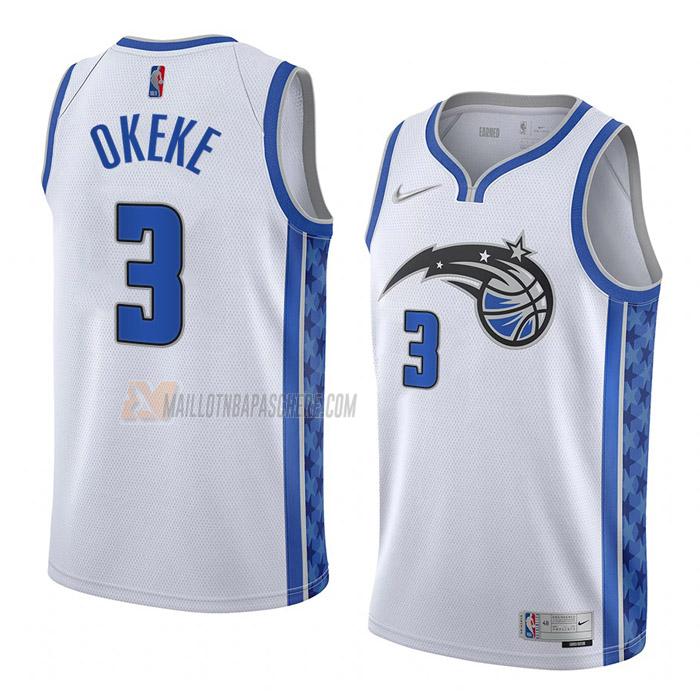 maillot chuma okeke orlando magic de 3 homme blanc earned edition 2023