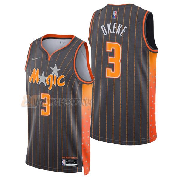 maillot chuma okeke orlando magic de 3 homme noir city edition 2022