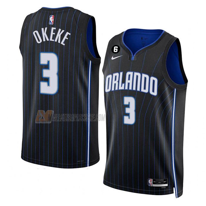 maillot chuma okeke orlando magic de 3 homme noir icon edition 2023