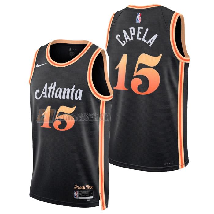 maillot clint capela atlanta hawks de 15 homme noir city edition 2023