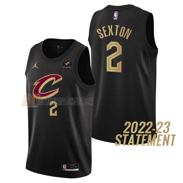 maillot collin sexton cleveland cavaliers de 2 homme noir statement edition 2023