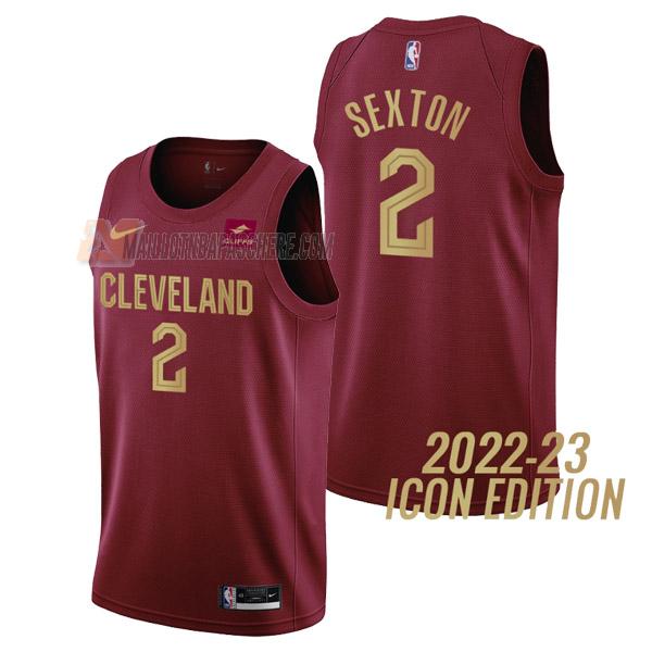 maillot collin sexton cleveland cavaliers de 2 homme rouge icon edition 2023