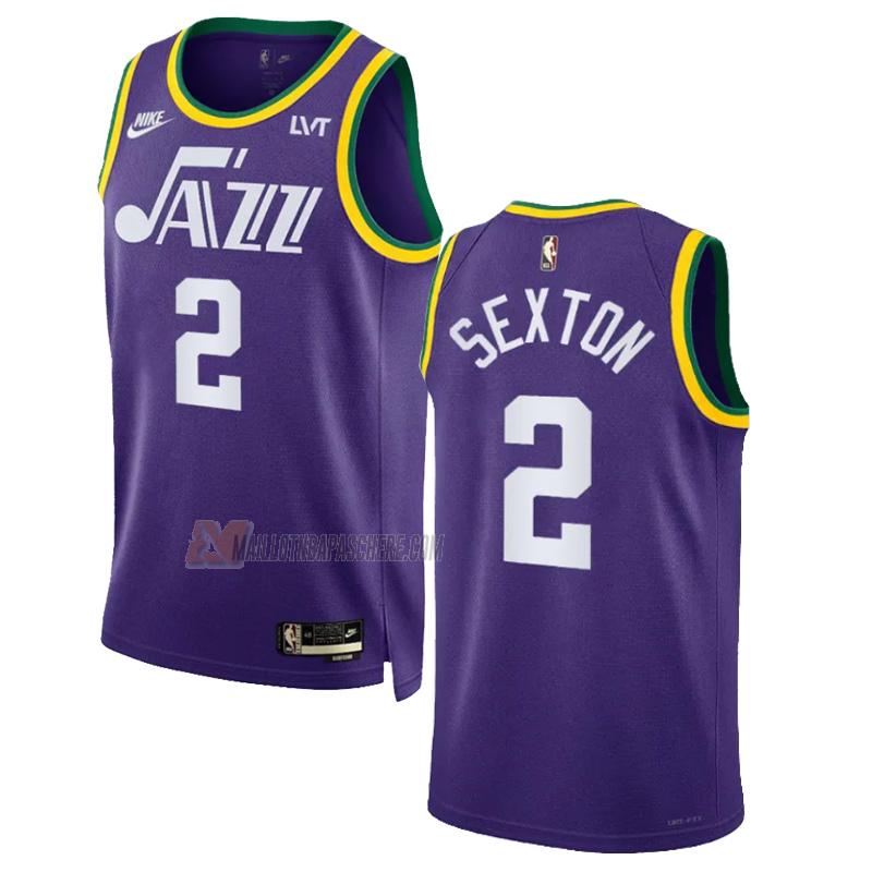 maillot collin sexton utah jazz de 2 homme violet classic edition 2023-24