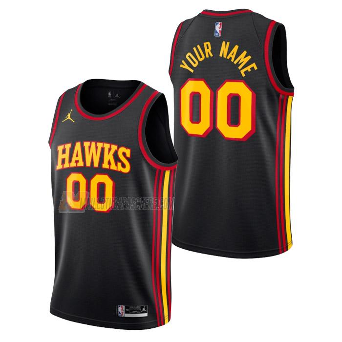 maillot custom atlanta hawks de homme noir statement edition 2023