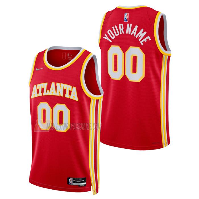 maillot custom atlanta hawks de homme rouge icon edition 2023