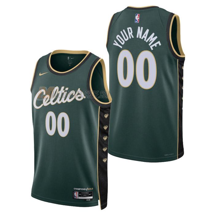 maillot custom boston celtics de homme noir city edition 2023