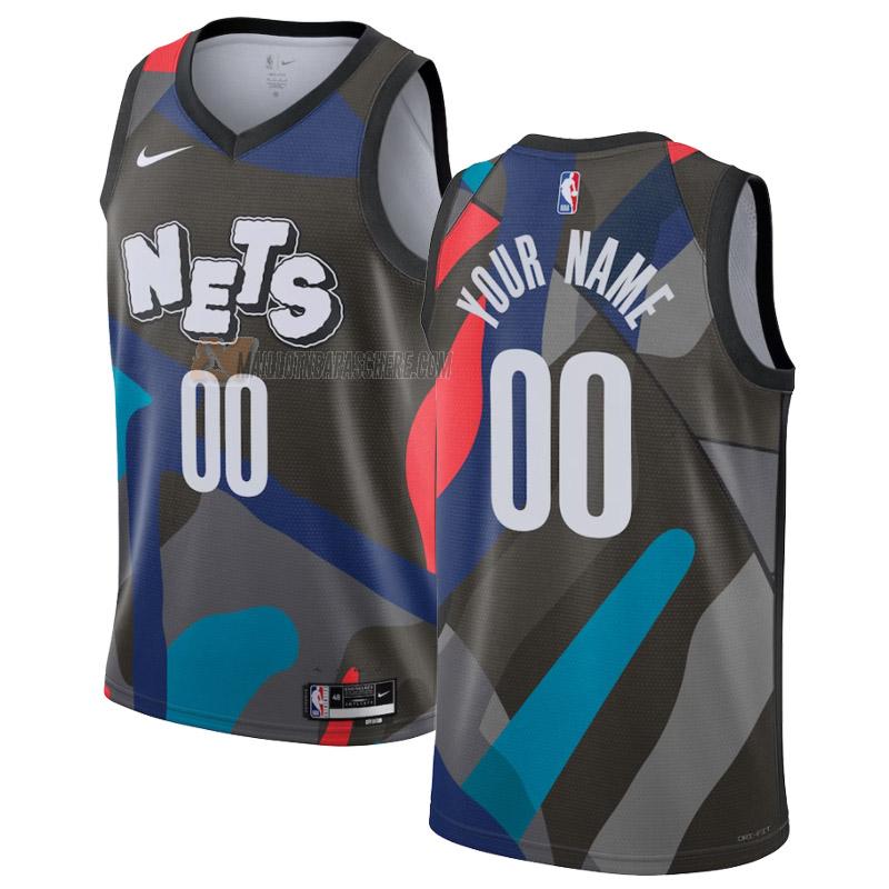 maillot custom brooklyn nets de 0 homme noir city edition 2023-24