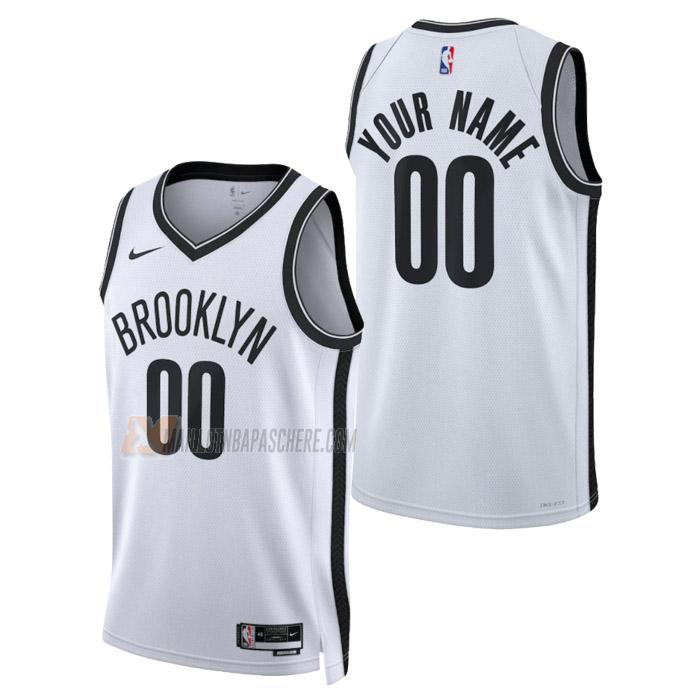 maillot custom brooklyn nets de homme blanc association edition 2023