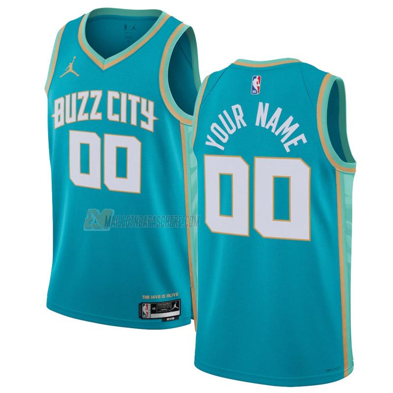 maillot custom charlotte hornets de 0 homme sarcelle city edition 2023-24