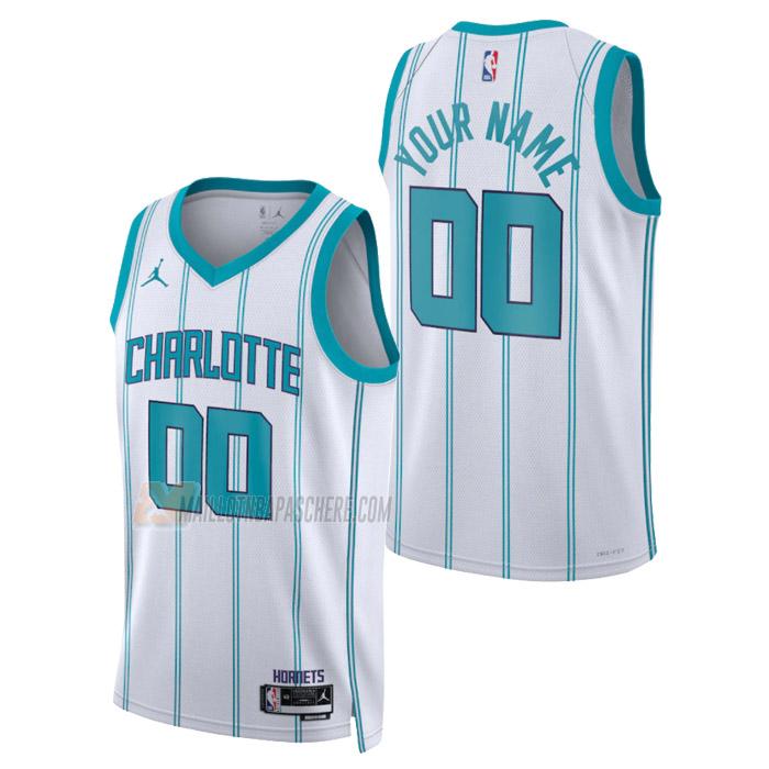 maillot custom charlotte hornets de homme blanc association edition 2023