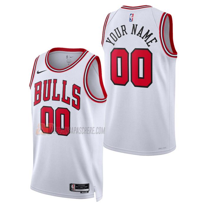 maillot custom chicago bulls de homme blanc association edition 2023