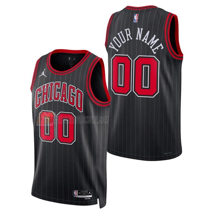 maillot custom chicago bulls de homme noir statement edition 2023