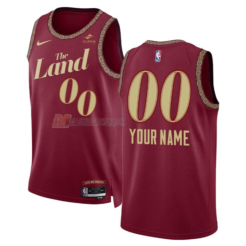 maillot custom cleveland cavaliers de 3 homme noir city edition 2023-24