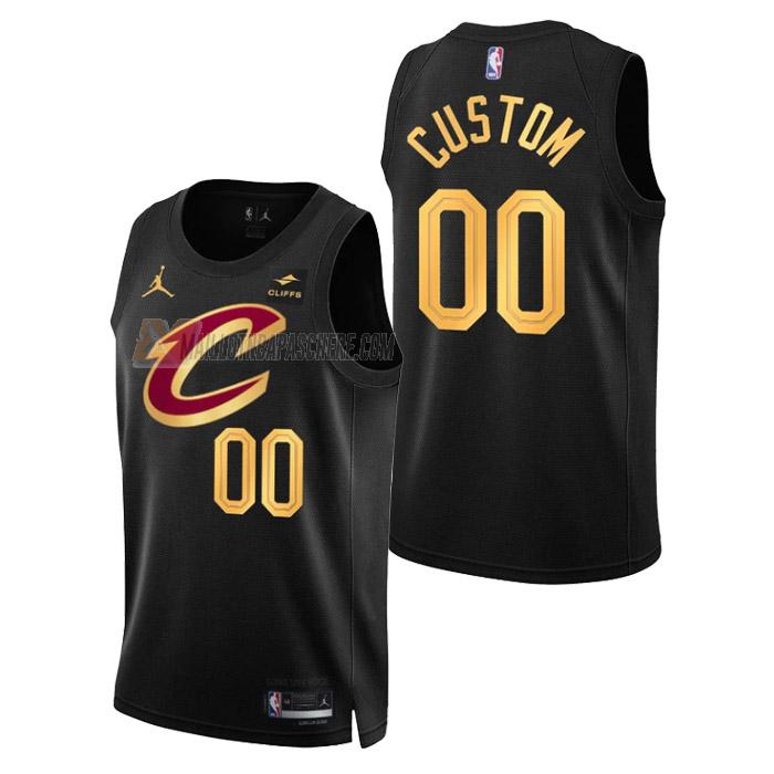 maillot custom cleveland cavaliers de homme noir statement edition 2023