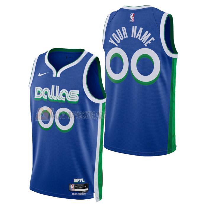 maillot custom dallas mavericks de homme bleu city edition 2023