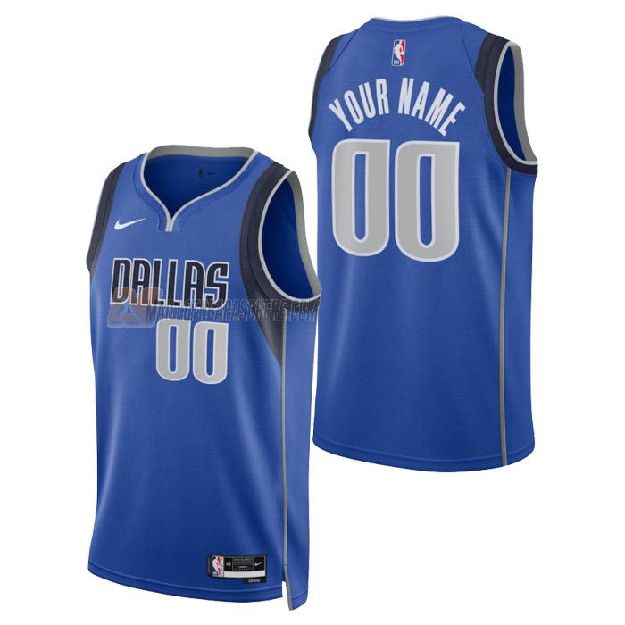 maillot custom dallas mavericks de homme bleu icon edition 2023