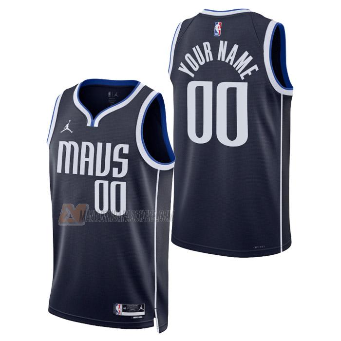 maillot custom dallas mavericks de homme bleu marine statement edition 2023