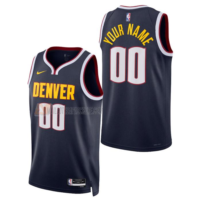 maillot custom denver nuggets de homme bleu marine icon edition 2023