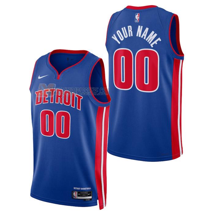 maillot custom detroit pistons de homme bleu icon edition 2023