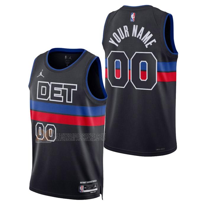 maillot custom detroit pistons de homme noir statement edition 2023