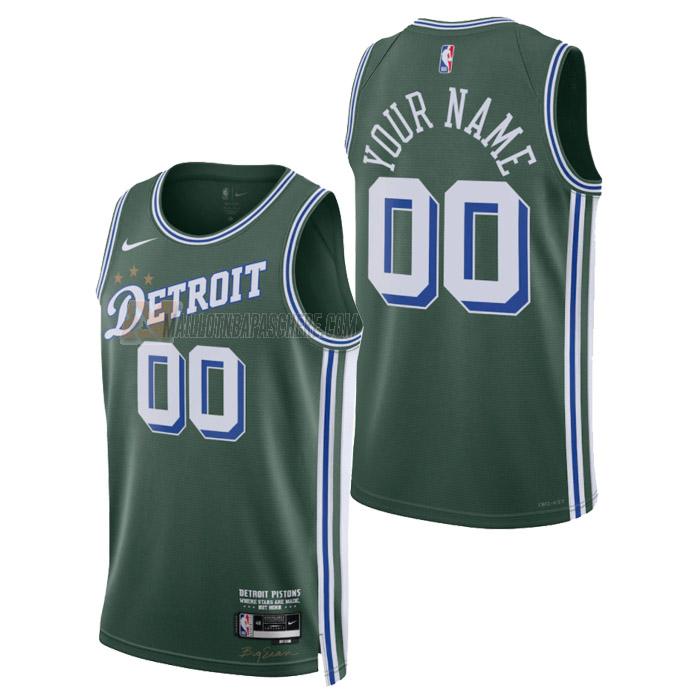 maillot custom detroit pistons de homme vert city edition 2023