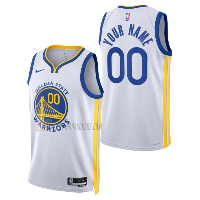 maillot custom golden state warriors de homme blanc association edition 2023