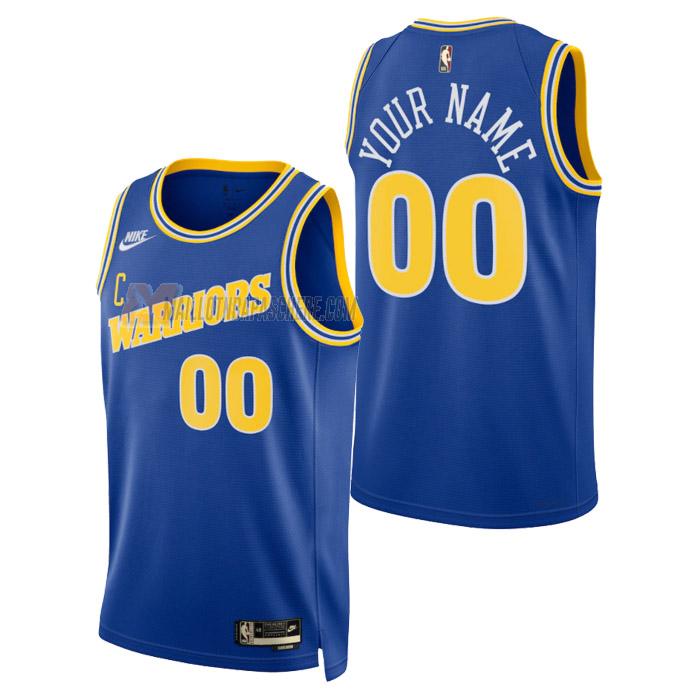 maillot custom golden state warriors de homme bleu classic edition 2023