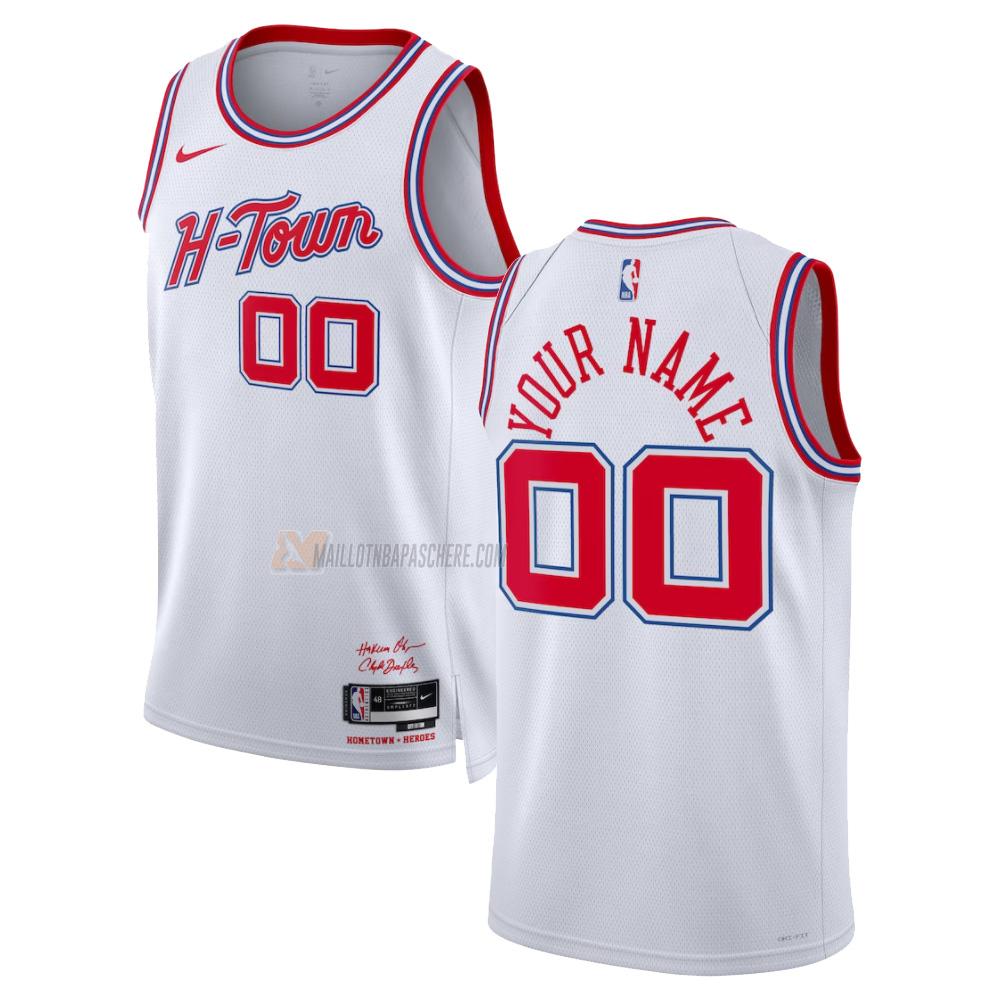 maillot custom houston rockets de 0 homme blanc city edition 2023-24