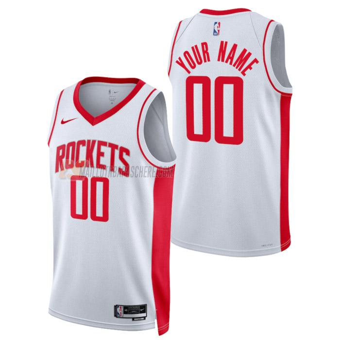 maillot custom houston rockets de homme blanc association edition 2023