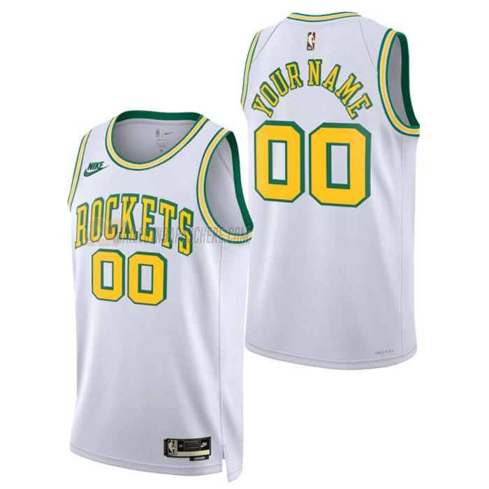 maillot custom houston rockets de homme blanc classic edition 2023