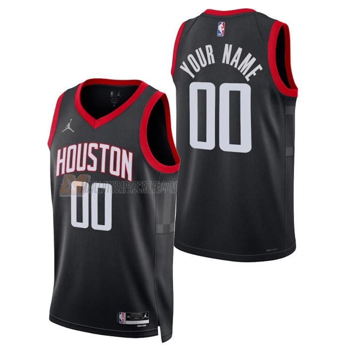 maillot custom houston rockets de homme noir statement edition 2023