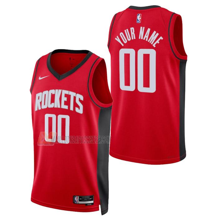 maillot custom houston rockets de homme rouge icon edition 2023