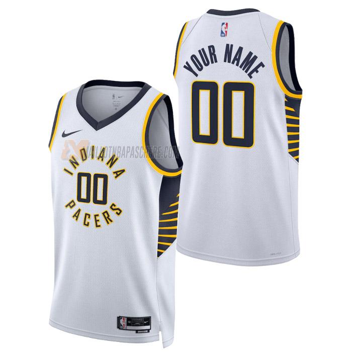 maillot custom indiana pacers de homme blanc association edition 2023