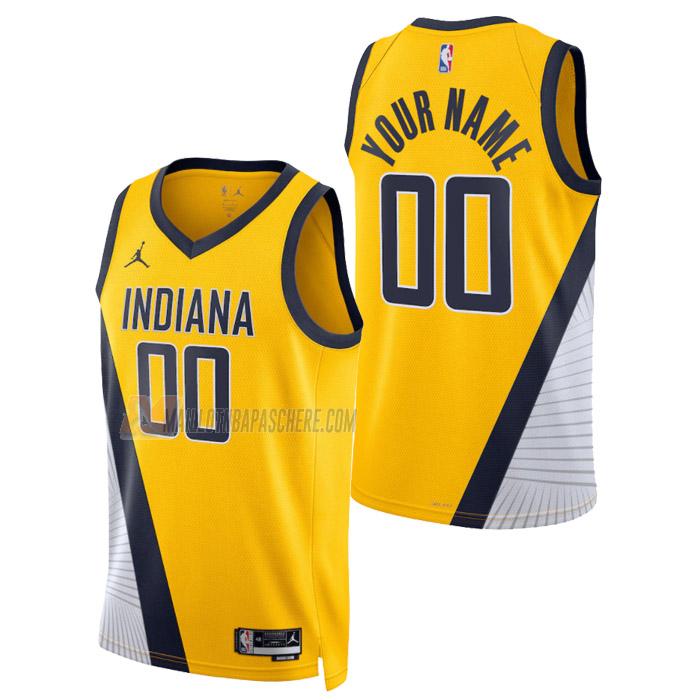 maillot custom indiana pacers de homme jaune statement edition 2023