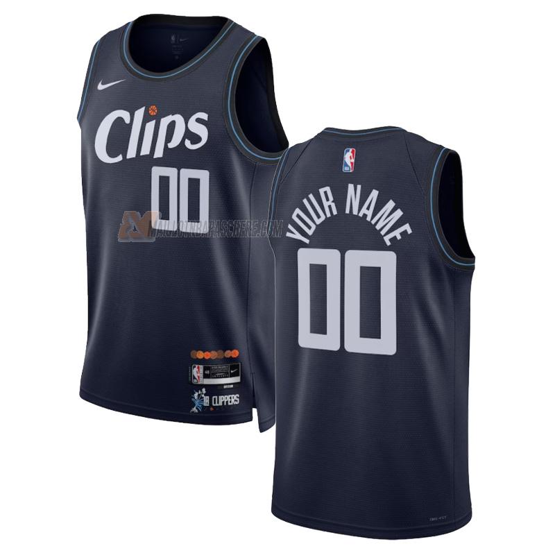 maillot custom los angeles clippers de 0 homme bleu marine city edition 2023-24