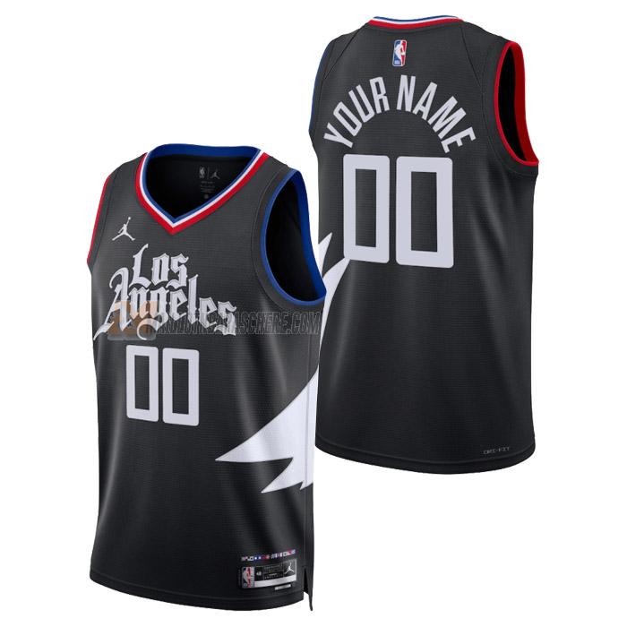 maillot custom los angeles clippers de homme noir statement edition 2023