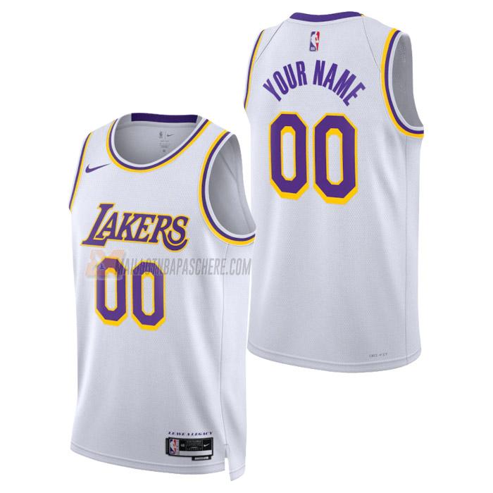 maillot custom los angeles lakers de homme blanc association edition 2023