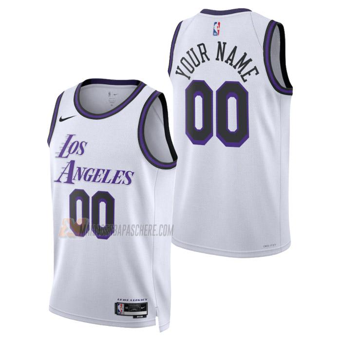 maillot custom los angeles lakers de homme blanc city edition 2023