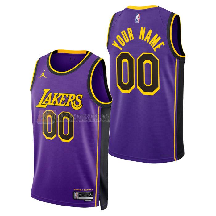 maillot custom los angeles lakers de homme mauve statement edition 2023