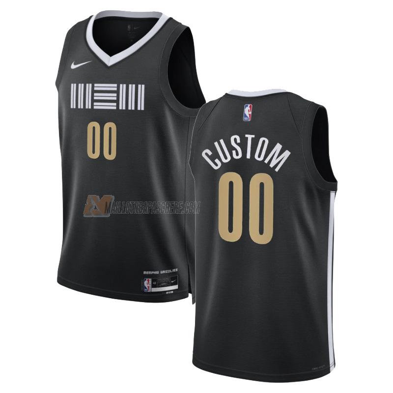 maillot custom memphis grizzlies de 0 homme noir city edition 2023-24