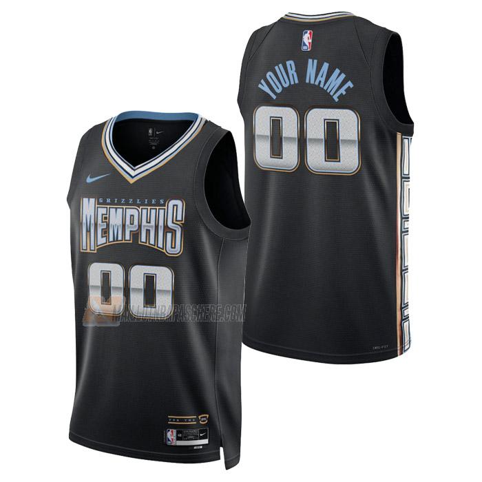 maillot custom memphis grizzlies de homme noir city edition 2023