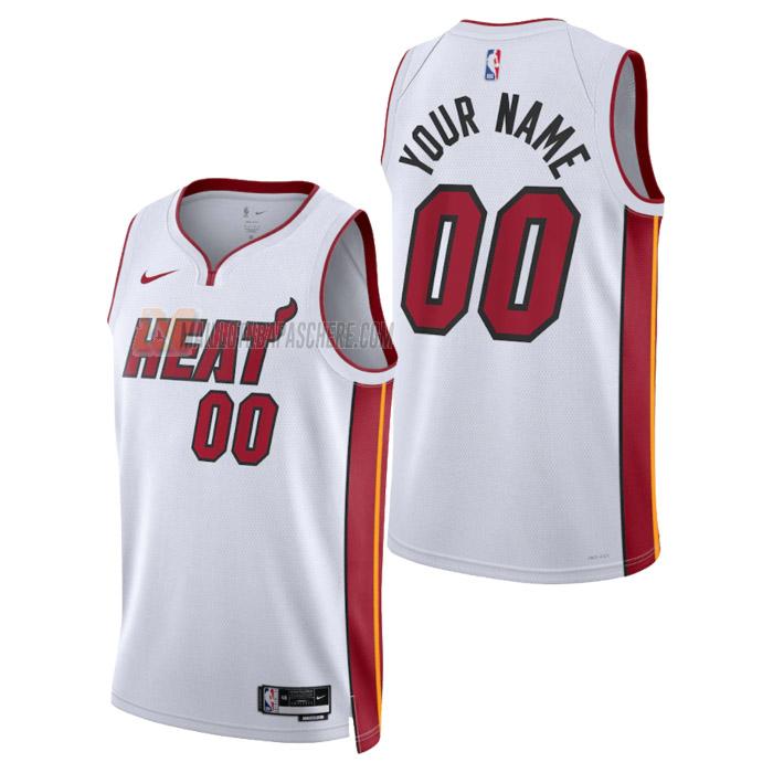 maillot custom miami heat de homme blanc association edition 2023