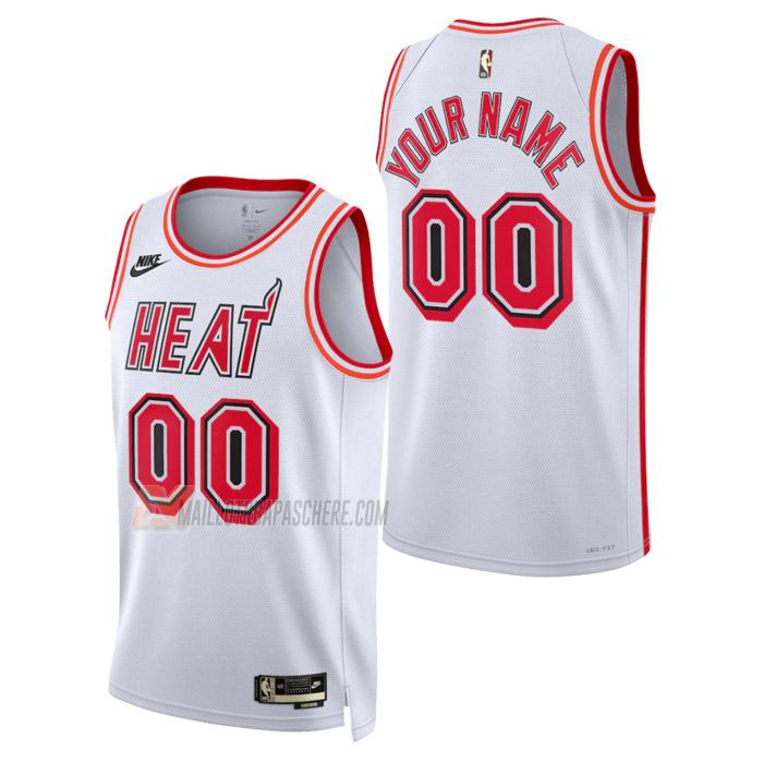 maillot custom miami heat de homme blanc classic edition 2023